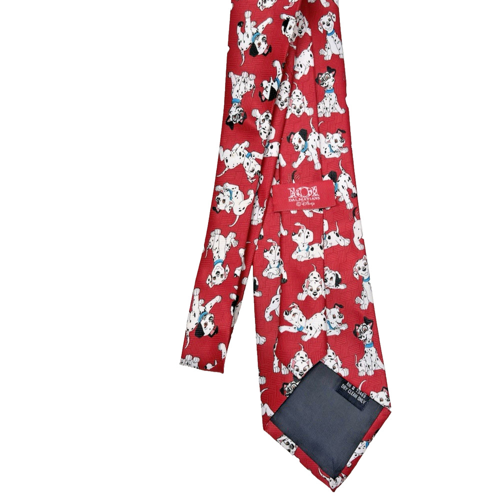 Vintage Disney 101 Dalmatians Neck Tie Red 90s Dog Puppies 56" Long 3.75" Wide - Picture 5 of 9